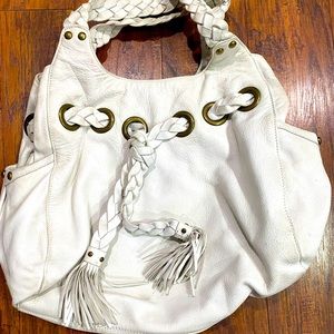 Kooba white leather shoulder bag